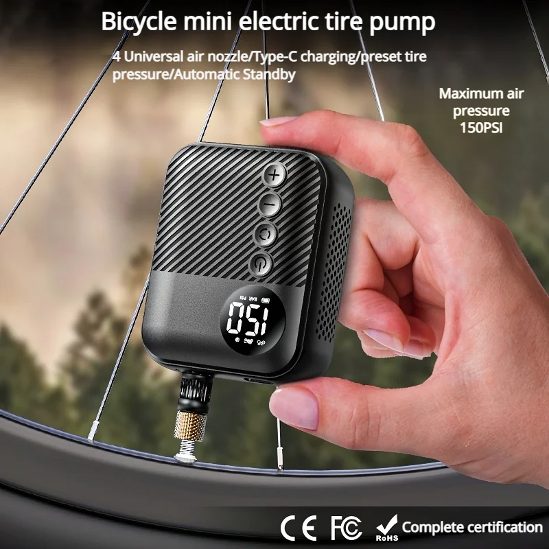 

Мини-горный дорожный велосипед, карманный воздушный насос, портативный портативный умный беспроводной воздушный насос для кемпинга и езды на велосипеде