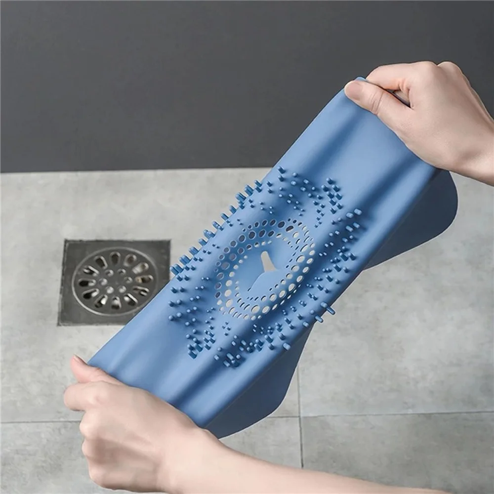 JJYY Silicone Anti-blocking Hair Catcher Hair Stopper Pad Shower Floor Drain Covers Sink Strainer Filter Bathroom Kitchen