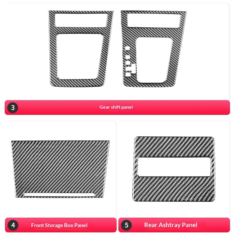 

Для Skoda Octavia 2015-2020: накладка на панель переключения передач, кнопки управления стеклоподъемниками и крышку отсека для хранения из карбона