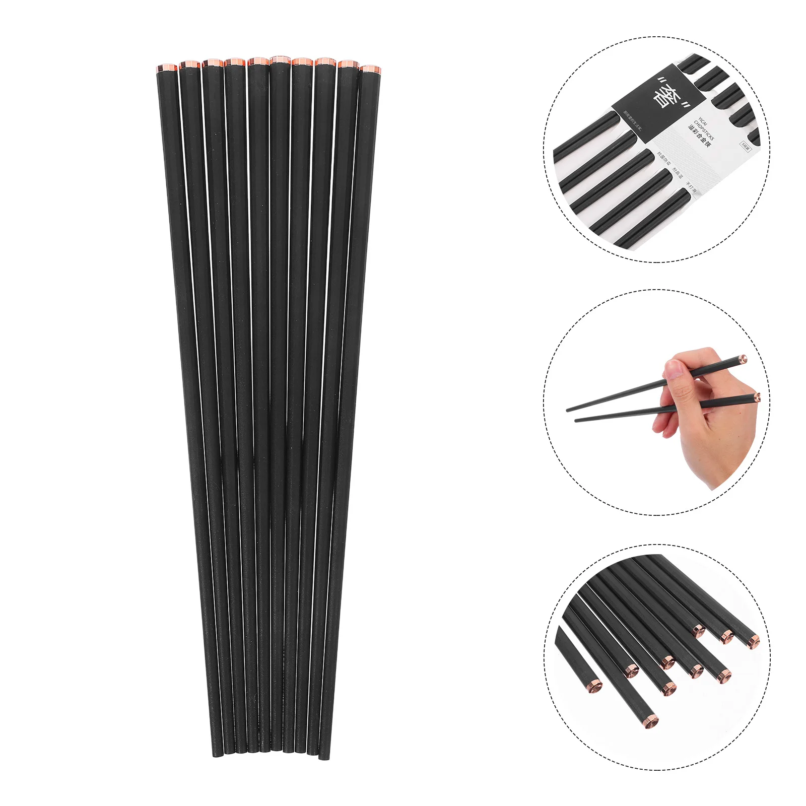 

Reusable Fiberglass Metal Chopsticks Anti-Slip Long Household Noodle Sushi Eating Tool No-Deformation Heat