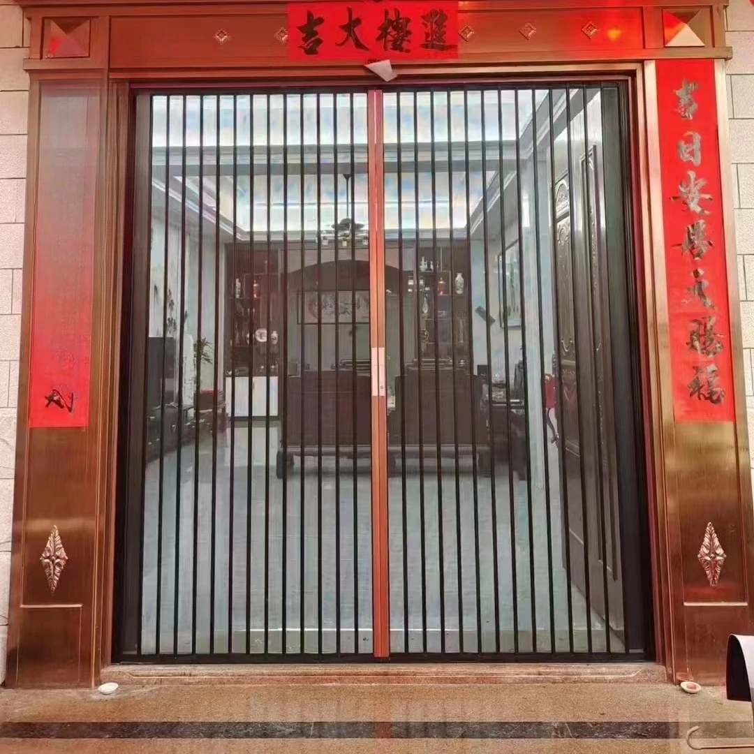 Just mesh folding screen door, anti-mosquito, anti-cat, dog and mouse with lock and anti-theft, invisible telescopic push-pull