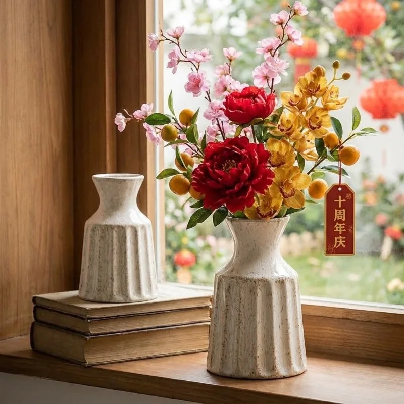 Japanese Retro Ceramic Vase, American Living Room and Bedroom Floral Arrangement