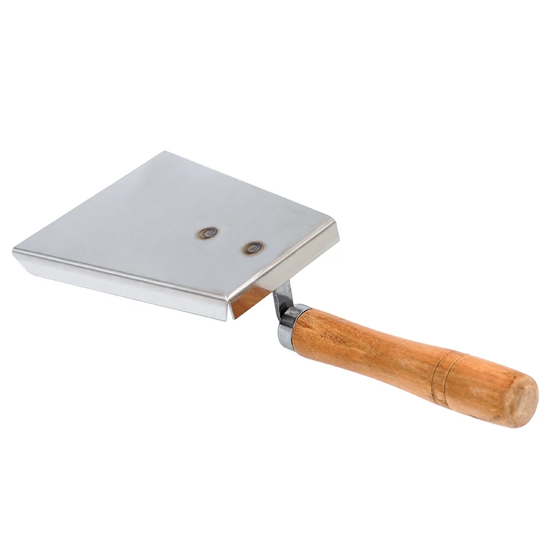 Beekeeping Shovel Bee Honey Cleaning Stainless Steel Honey Scraper Cleaner Tools For Beekeeper Supplies Wooden Handle