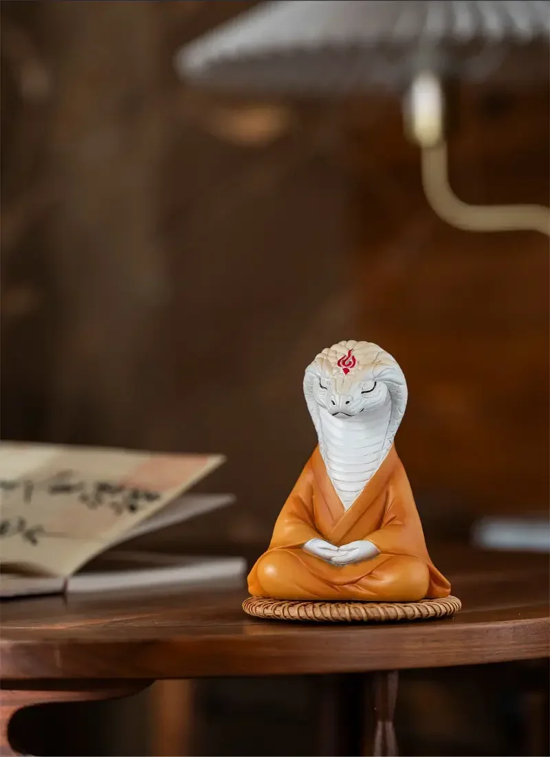 زخرفة ثعبان على الطراز القديم ، سطح مكتب بيثون الجنية ، راتنج الحظ ، زخرفة التميمة #5