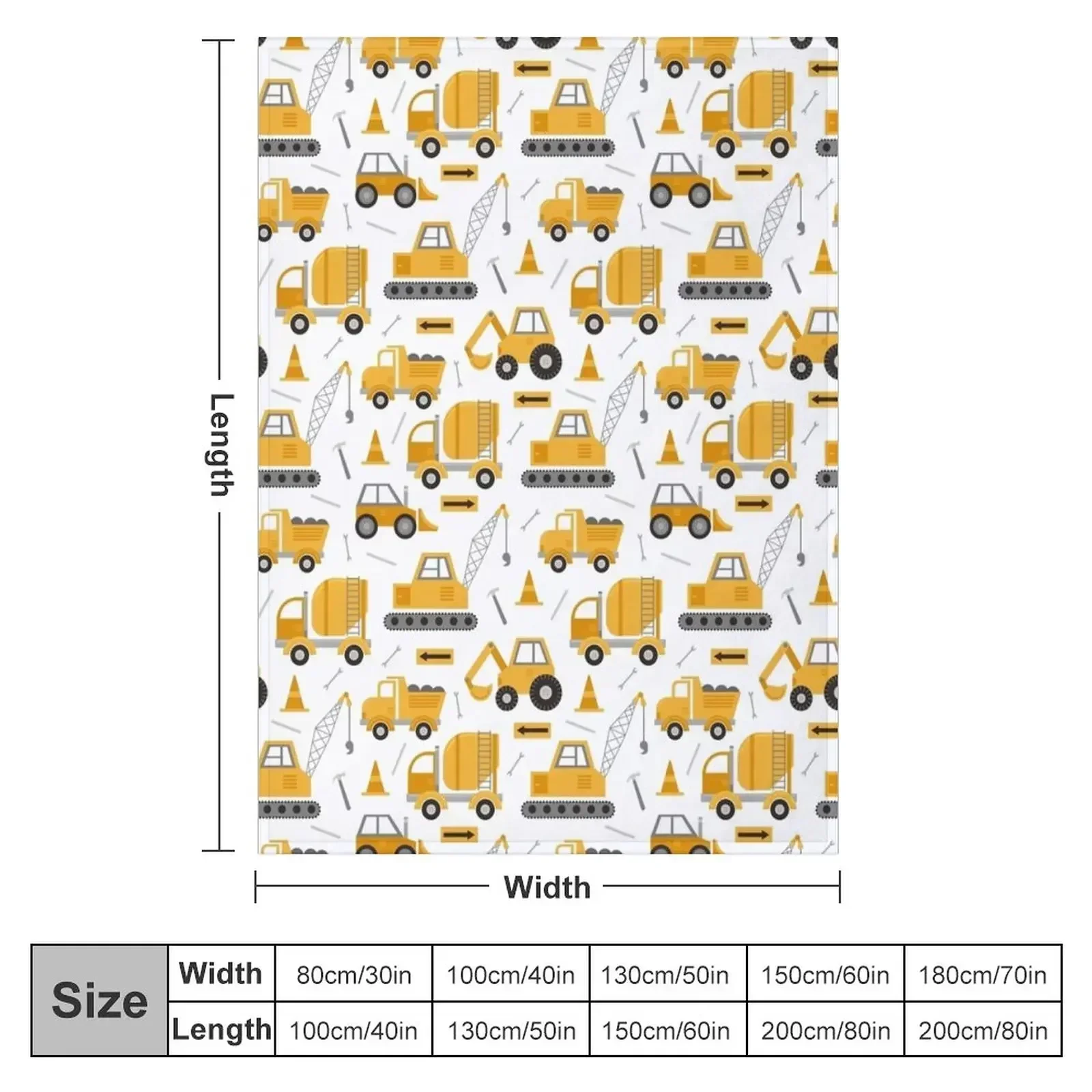 Construction Trucks Throw Blanket Decorative Throw Baby Decorative Beds Moving Vintage Stuffeds Blankets