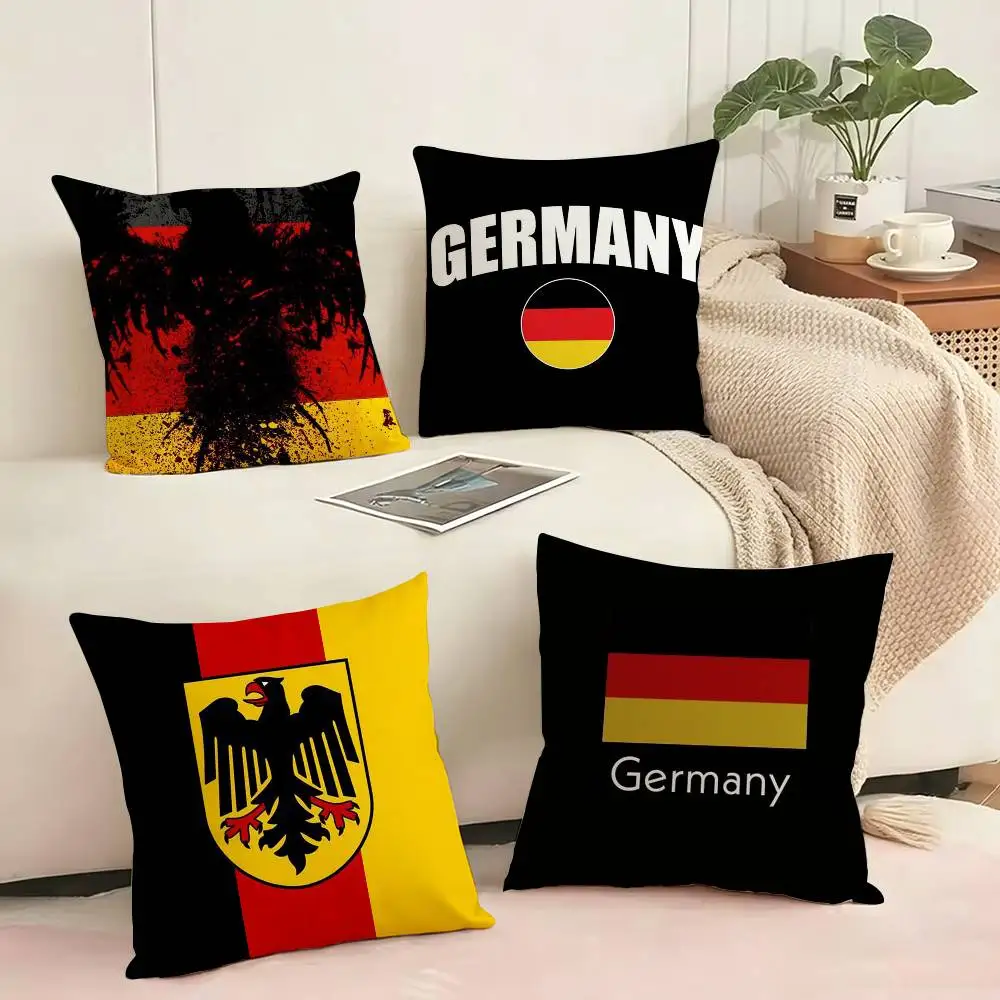 Retro Panzer G-Germany Flag  Square Double-Sided printed Pillow Case Bedroom Bedside Pillow Sofa Cushion Cover Gift