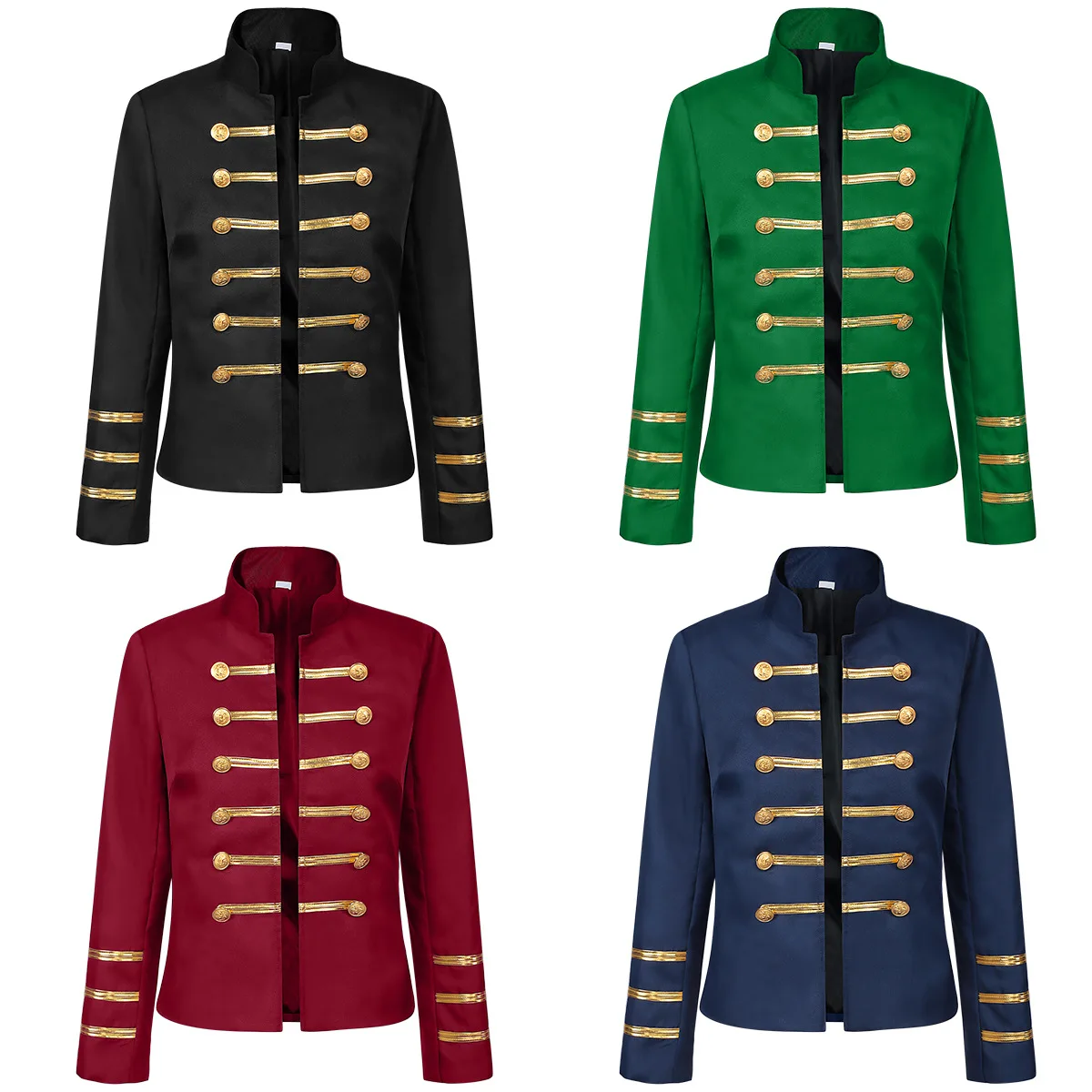 

Middle Ages Christian Medieval Knight Jacket Women Men Military Drum Team Honor Guard Performance Outfits Retro Coat Costumes