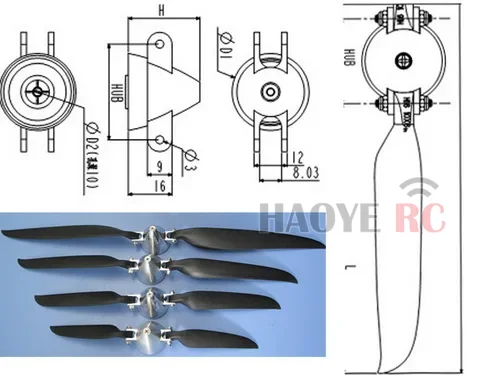 1 Stück CNC Aluminium-Legierung Faltbarer Propeller-Spinner Durchmesser 28-48 Schaft 3,0/3,17/4,0/5,0/6,0mm Propellerabdeckung für RC Flugzeuge mit Fester Tragfläche – Detail 2