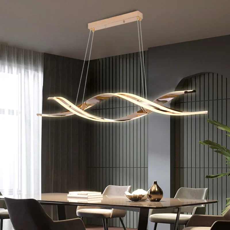 JIANKEXING Nordic Luxus Moderne Einfachheit Kreative Persönlichkeit Designer Anhänger Licht Gold Schwarz Restaurant Schlafzimmer LED Bar Fernbedienung Dimmen