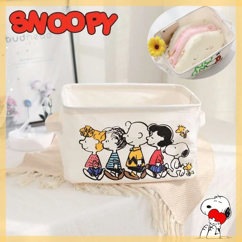 

Складная Настольная коробка для хранения Snoopy, корзина для хранения мультяшных мелочей и игрушек, органайзер для косметики и нижнего белья, органайзер для офисных принадлежностей
