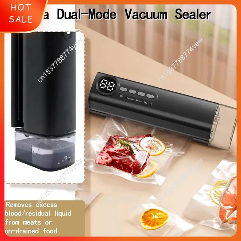 ماكينة تفريغ الهواء الصغيرة للاستخدام المنزلي، ماكينة تفريغ الهواء القابلة لإعادة الشحن تأتي مع أكياس شبكية وسحاب قفل A62X