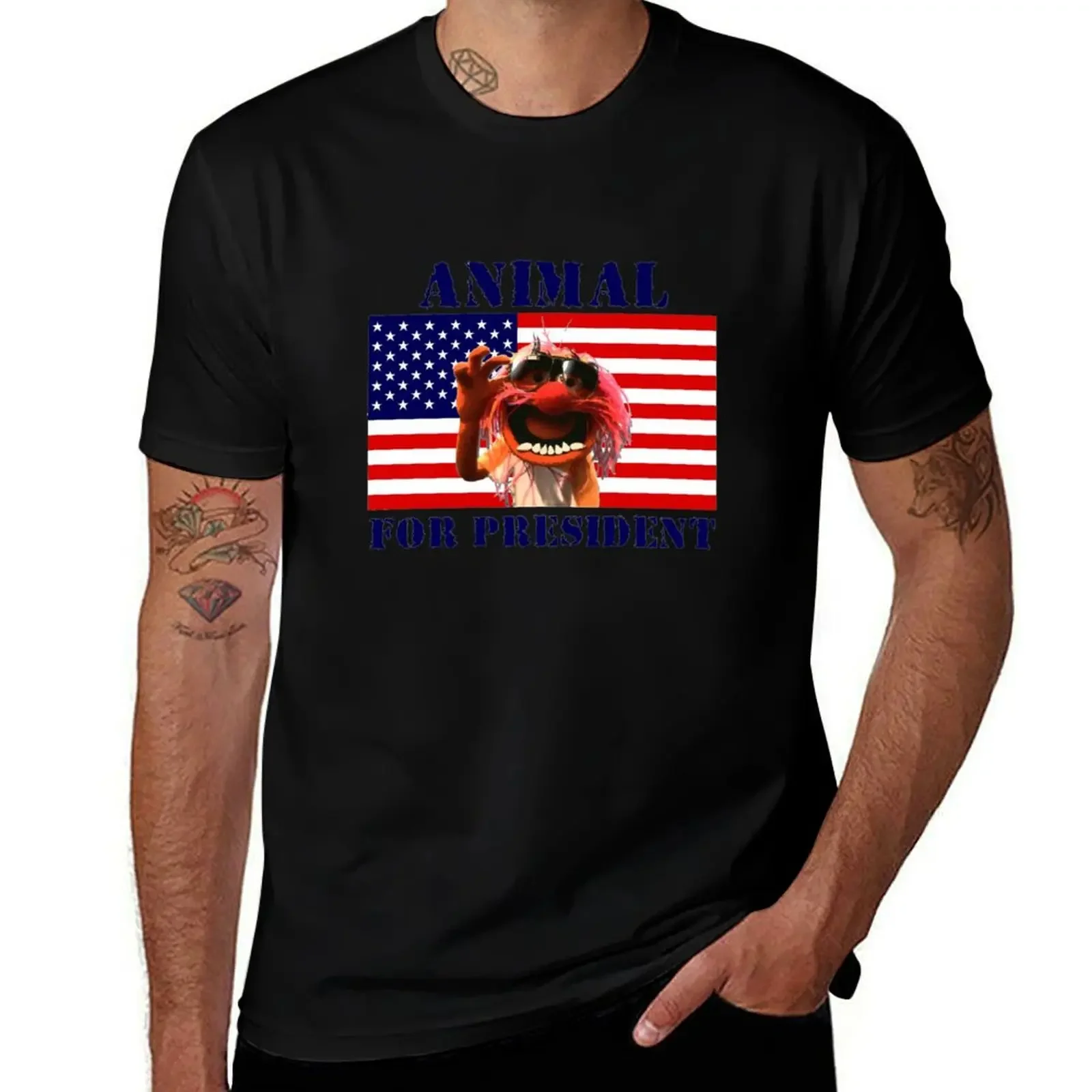 

Animal for President T-Shirt tops customs t shirts men