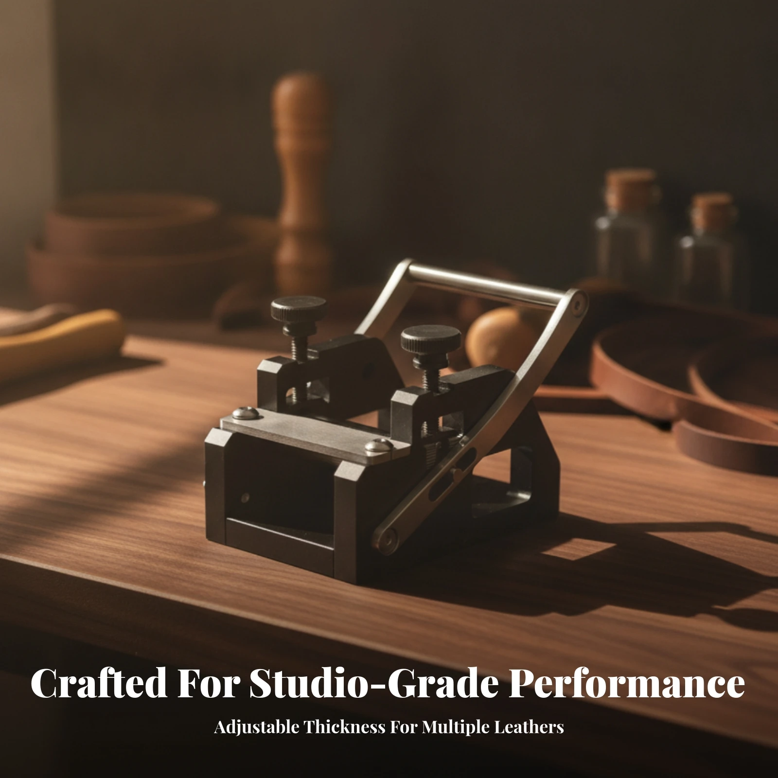 Leather Skiving Machine Adjustable Leather Skiver Manual Skiving Machine Beginner Friendly for Leathercrafters, Leathercraft