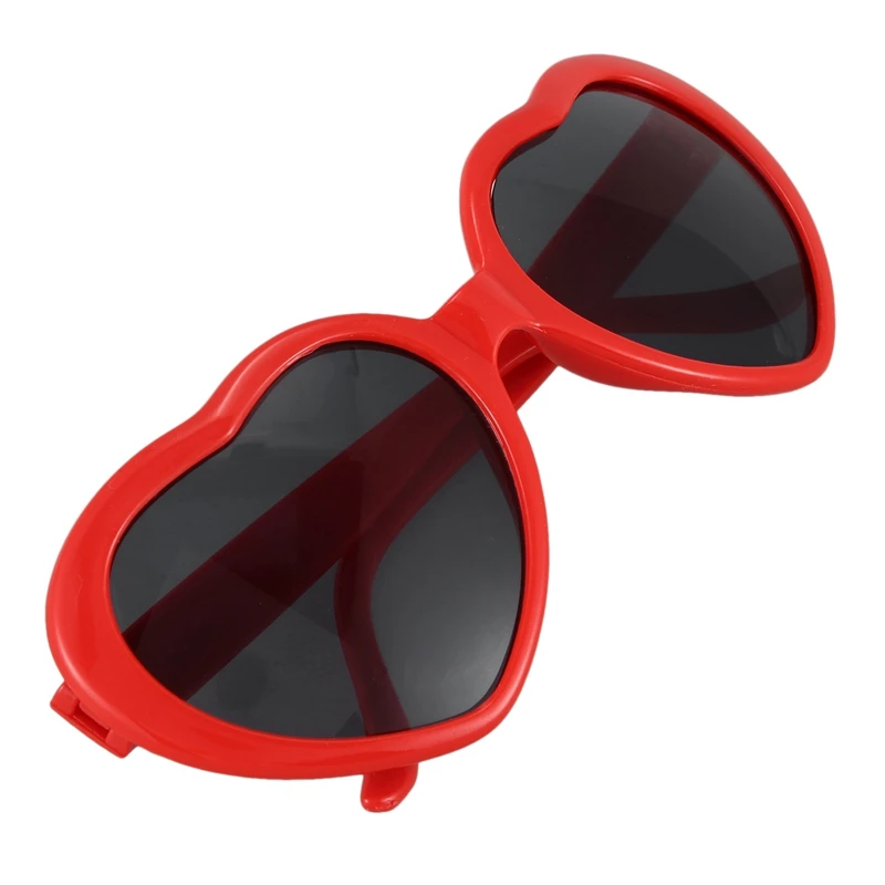 2X Fashion Cute Retro Love Heart Shape Lolita Sunglasses Fancy Dress Party HOT - Red