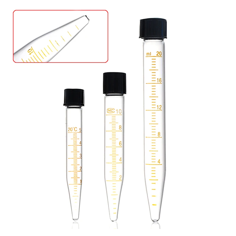 Tubes Graduated Glass Centrifuge Tube Glass Test Tube With Screw Cap Calibration Test Tube Diameter 5ml 10ml 15ml 20ml 25ml 50ml