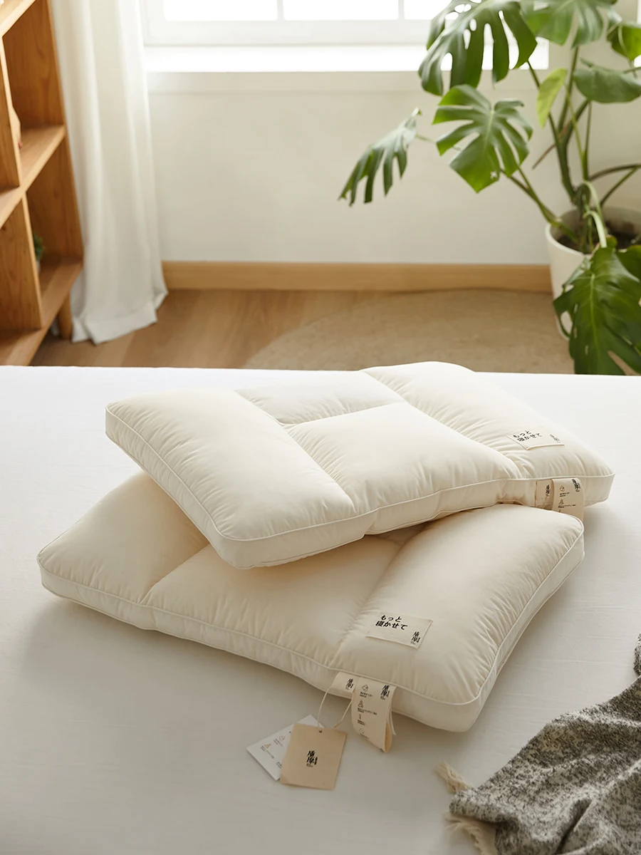 

Экологичные подушки из чистого хлопка (пара) для мужчин, без флуоресцентных добавок, с разной высотой, для домашнего использования, с поддержкой шеи