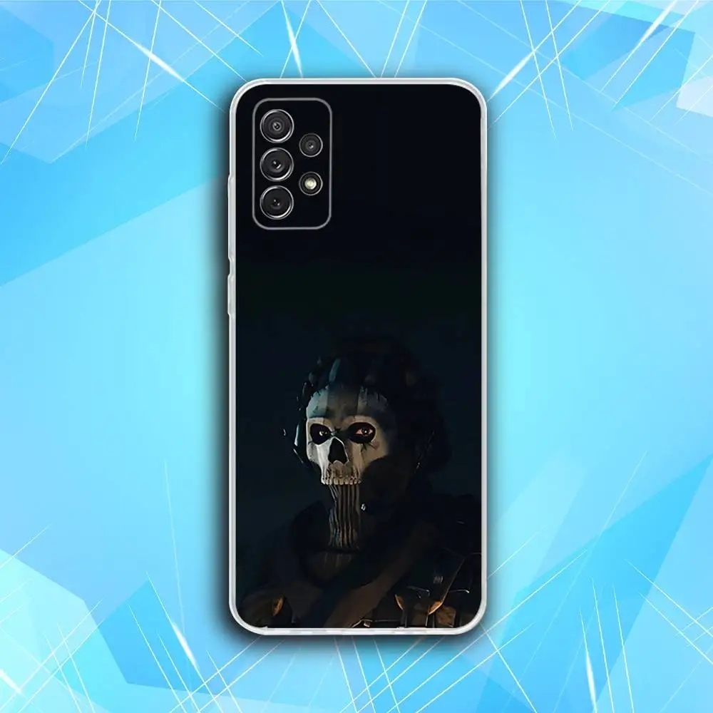 COD Call Of Duty Ghosts حافظة هاتف لهاتف سامسونج S30,23,21,22,20، FE lite، S10،9،8،7 PIus Note20 Ultra Soft Transparent