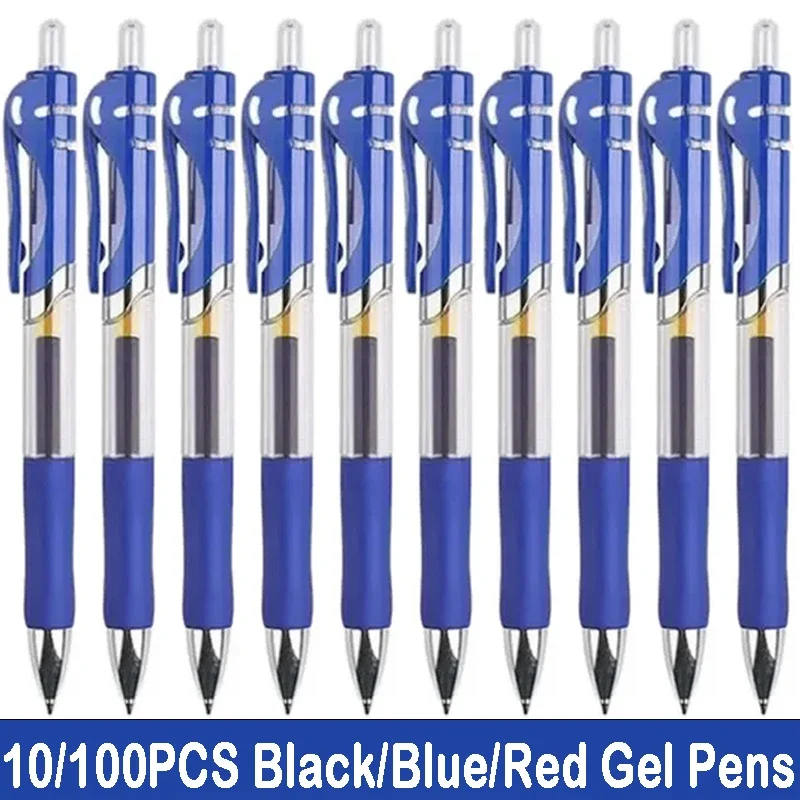 roise retratil conjunto de canetas gel esferografica para escrever preto vermelho azul recargas de tinta escritorio material escolar papelaria 10 pcs 100 pcs 01