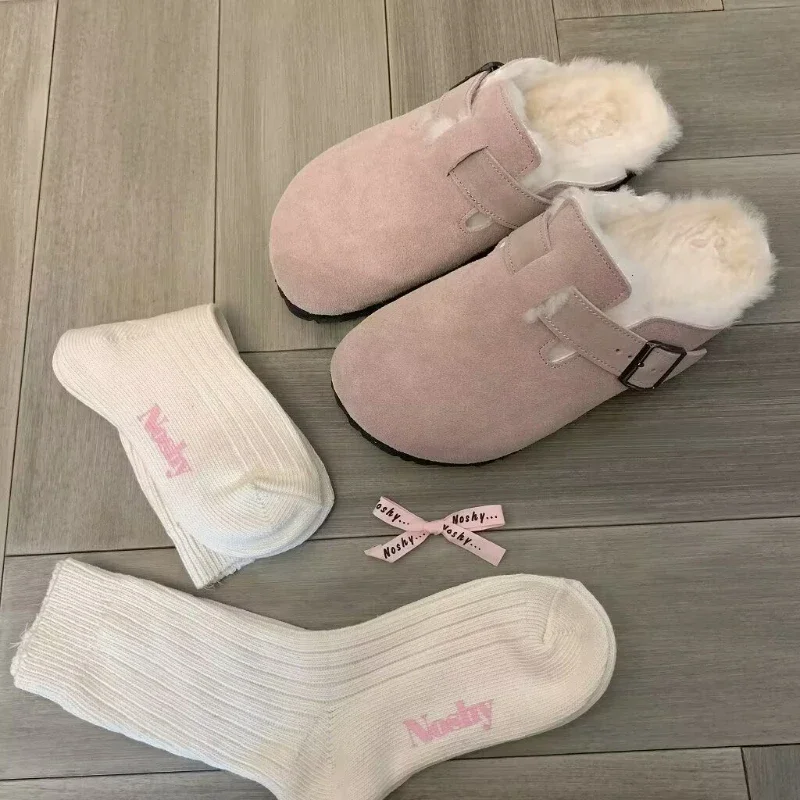 Ladies Indoor Casual Slippers Winter Women Outdoor Fleece Warm Slippers Low Female Mule Fashion Slippers for Women Comfortable