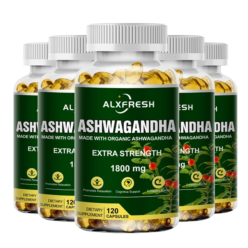 

Organic Ashwagandha 1800 мг - 120 растительных капсул - чистый органический порошок Ashwagandha и экстракт корней - снятие стресса, усилитель настроения