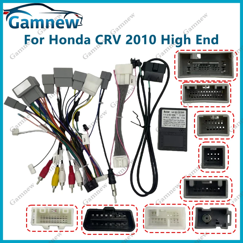 Cable de Radio para Auto, Conector de Cableado de Alimentación de 16 Pines, Adaptador CAN Bus para Honda CR-V 2010 de Alta Gama