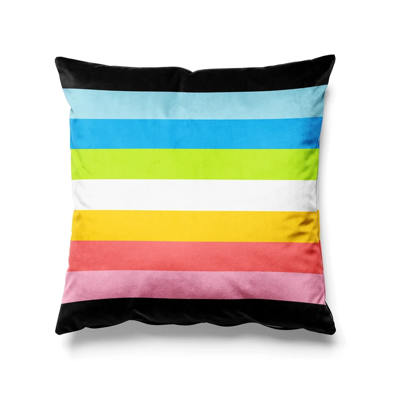 Aertemisi 18'' x 18'' Queer Flag Pride Rainbow LGBT Square Throw Pillow Cushion Covers Cases Pillowcases 45cm x 45cm