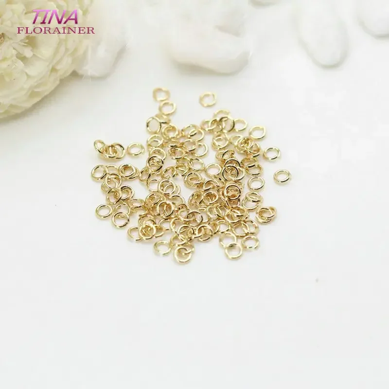 200PCS 2.6MM 3MM 3.5MM 4MM 14K Gold Color plated brass metal Open Jump Rings for jewelry making diy jewellery connector ring