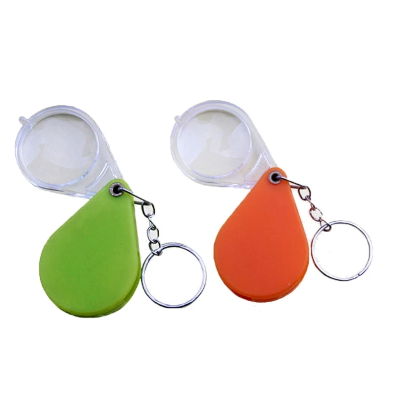 Keychain 10x Magnifier Handheld Mini Loupe Multifunction Folding  Glass for Reading Jewelry  Glass