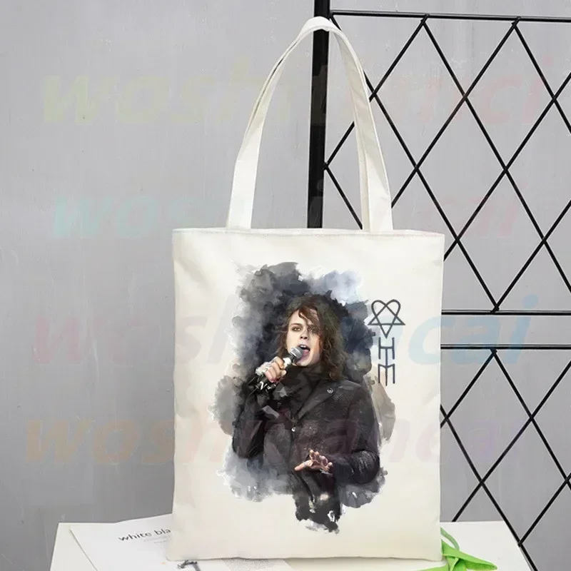 Him Ville Valo Shoulder New Arrives Art Canvas Bag Totes Simple Print Shopping Bags Girls Life Casual Pacakge
