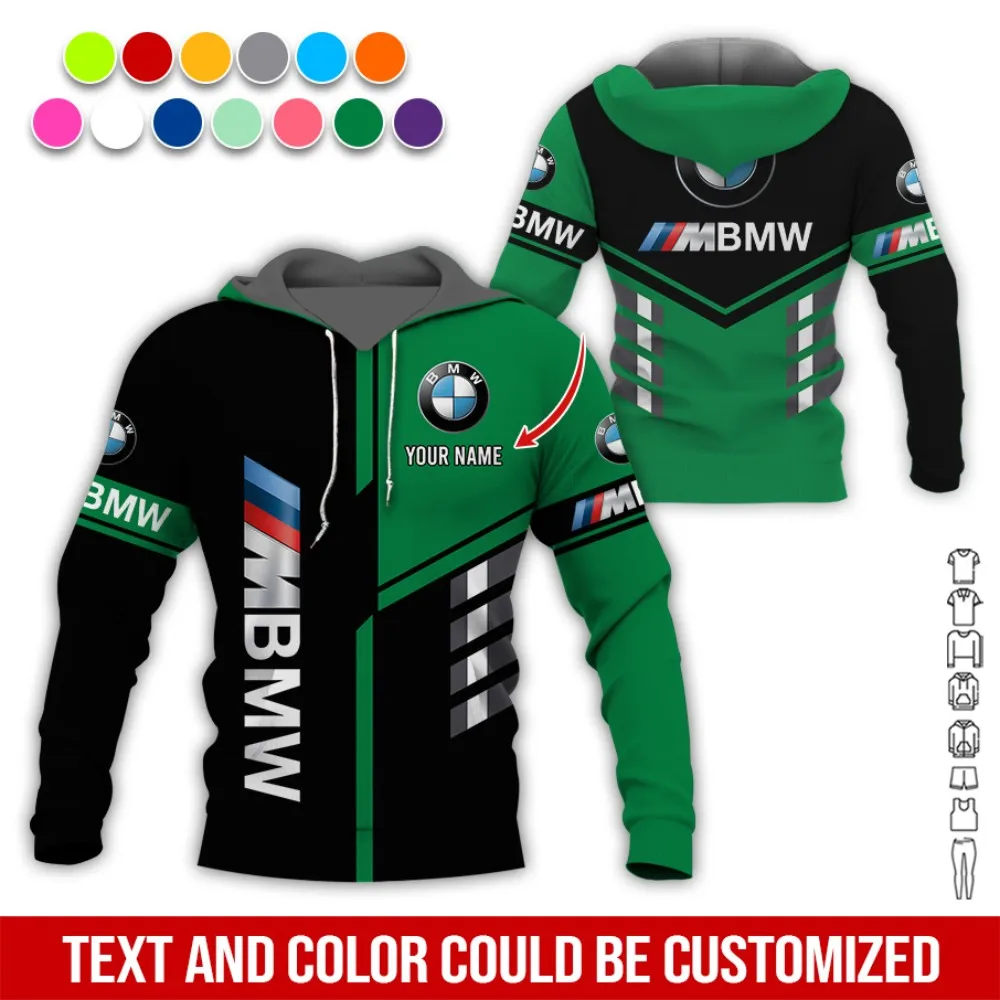 Design alla moda nuovo logo BMW stampato in 3D con coulisse felpa con cappuccio da motociclista a maniche lunghe comoda e calda