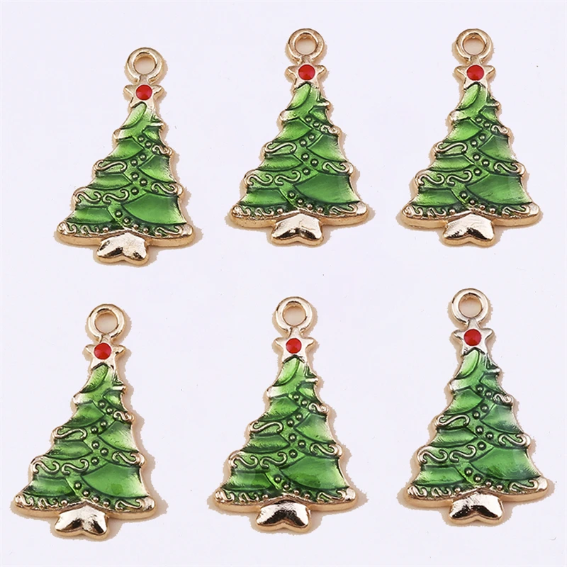 

Duarte 20Pcs/Lot Cute Enamel Christmas Tree Charms Pendants for Making Earrings Necklaces Bracelets DIY Crafts Jewelry Findings