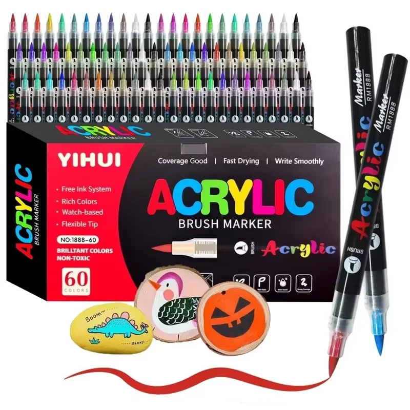 Marker Pen with Direct Liquid Ink, Soft Tip, Metallic Color, Skin Tone, Suitable for Students and Art Students, Translucent and