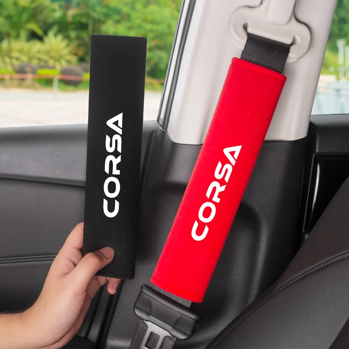2pcs Soft Car Safety Belts Shoulder Protection Car Roof Door Handle Protector for Opel for Corsa O D C E