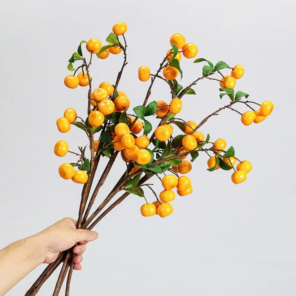 Real Touch Artificial Kumquat Fruit Branches Plastic Elegant Simulation Fruit Tree Handmade Realistic Fake Fruits Scene Layout