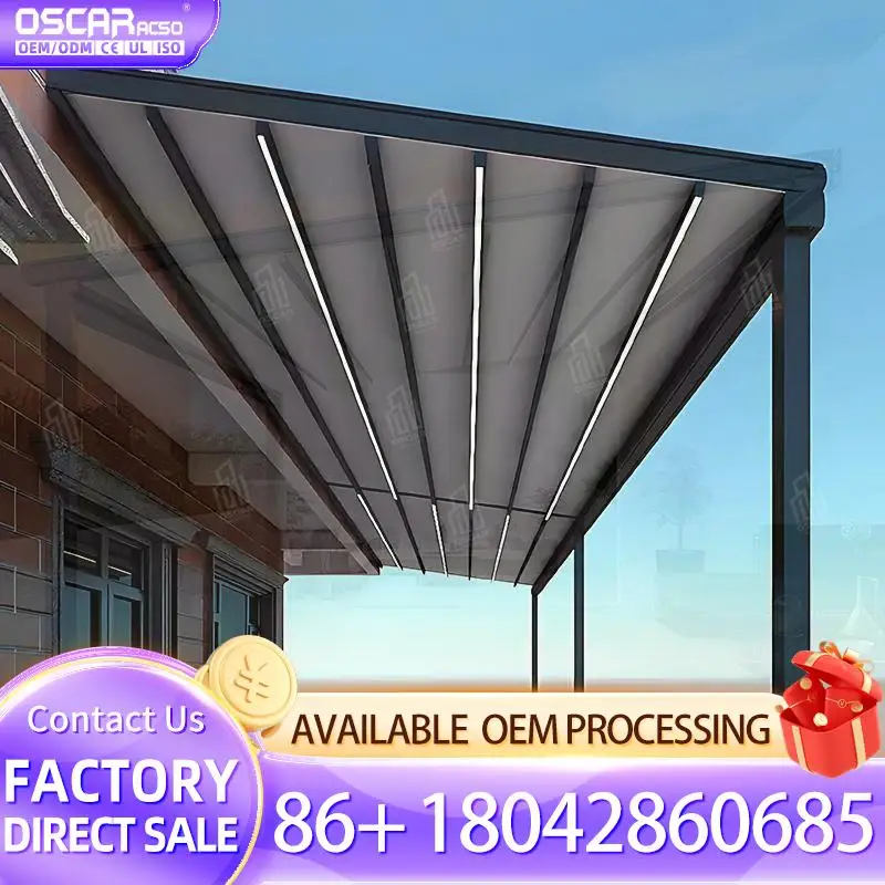 

Automatic Retractable Roof System Aluminium Pergola Tent Cover with Power Coating for Garden Patio Backyard Retractable Canopy P