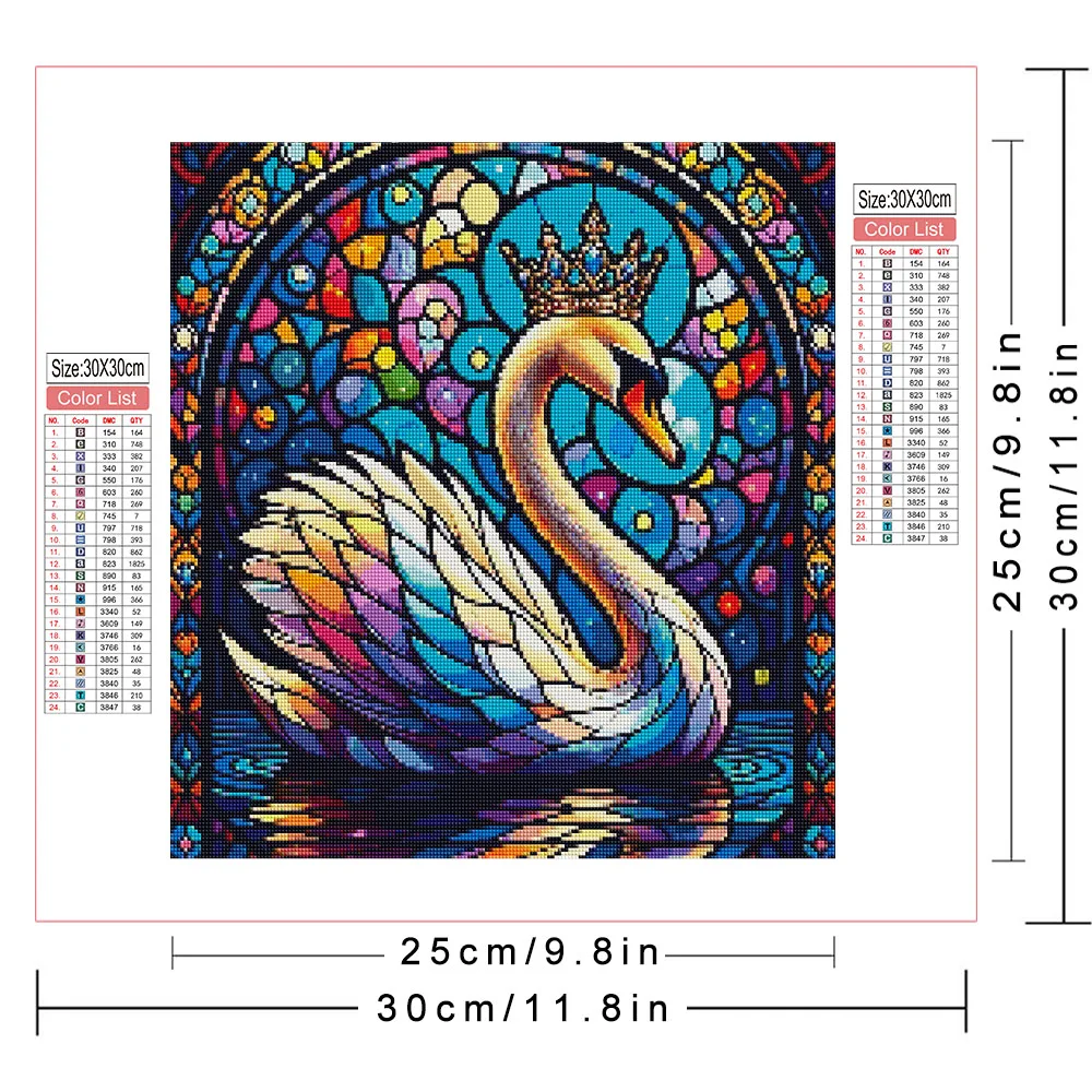 AZQSD Diamond Mosaic Kits Swan Animal For Adults Wall Decoration Diamond Painting Full Square Round Drill Diy Gift Rhinestones
