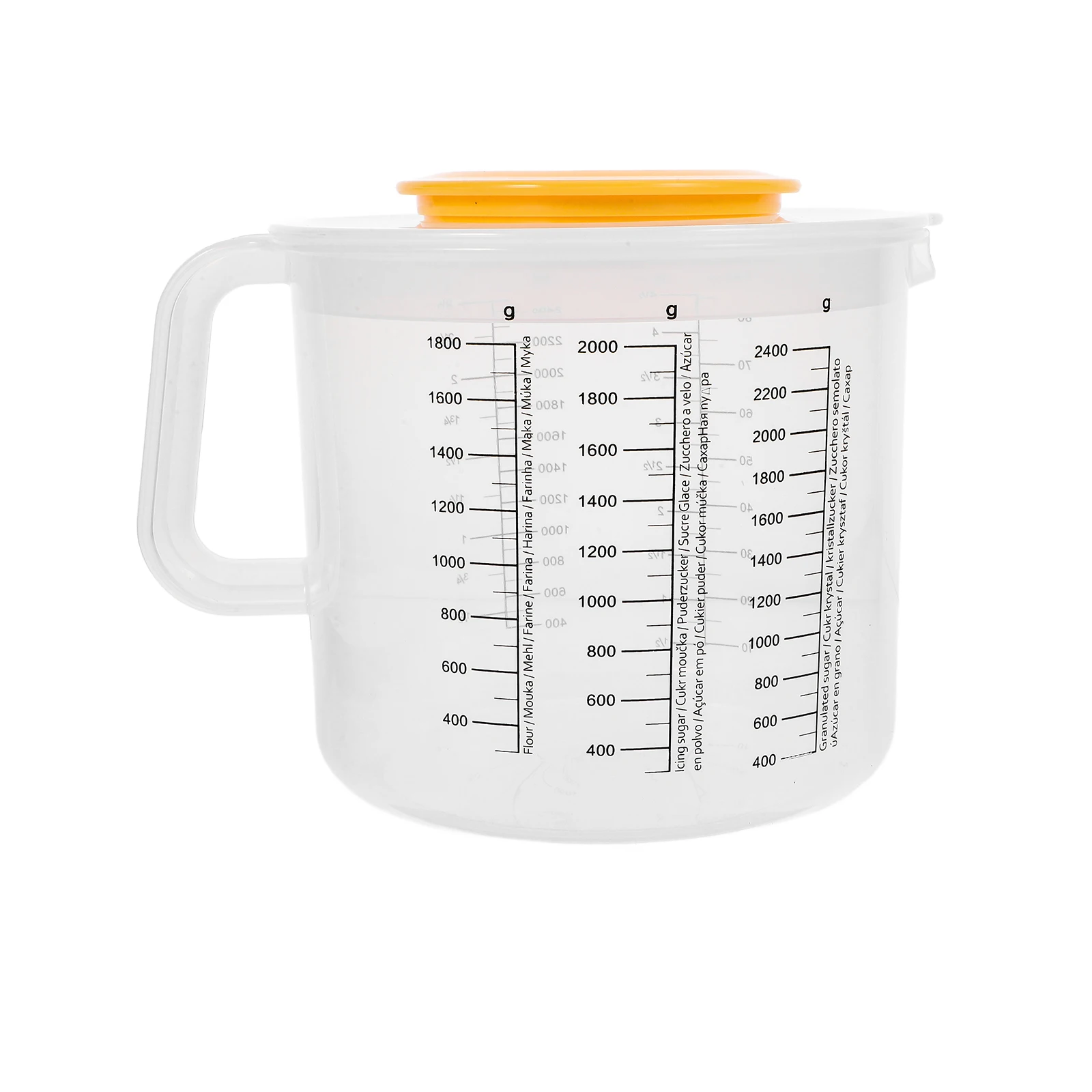 

Handle Measuring Cup with Lid Mixing Bowl Splash Proof Plastic Baking Kit Bowls Scale