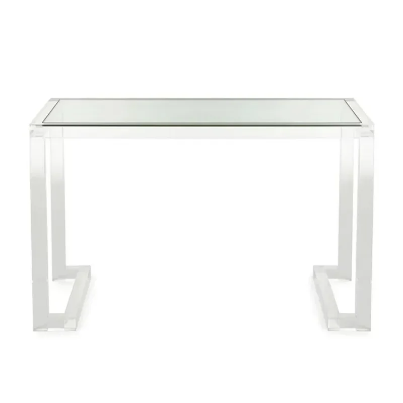 Modern design transparent acrylic desk crystal strip cleaning long table glass desk