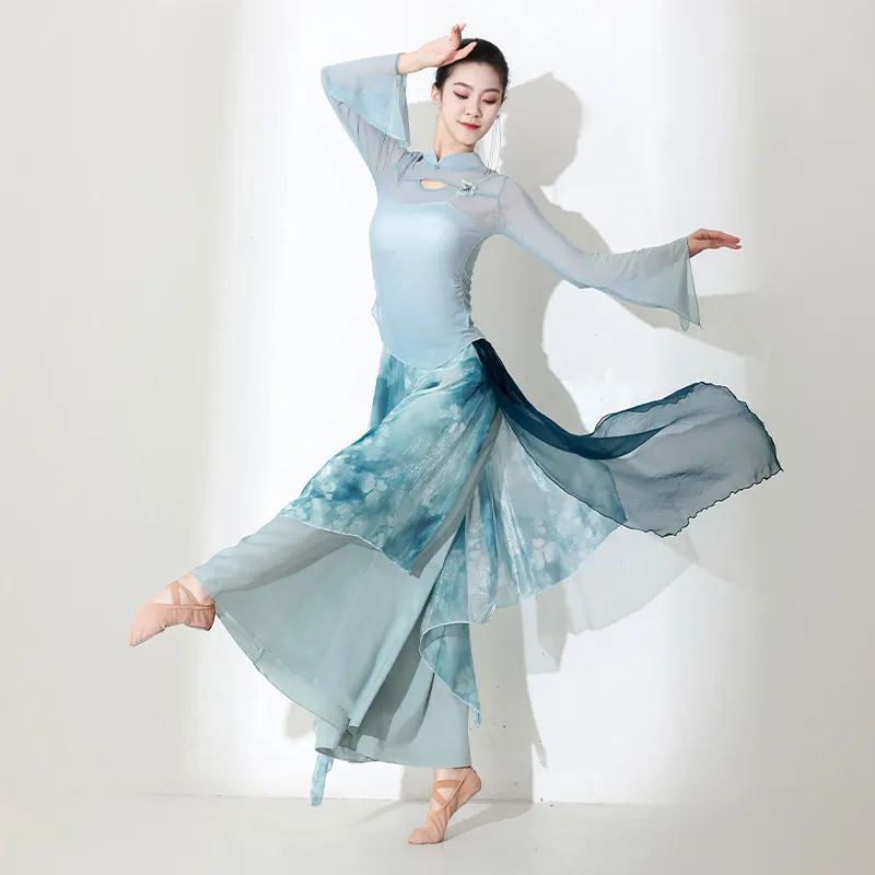 

Классический танцевальный костюм: платье для боди-римба, сетчатый комплект для выступлений, китайский этнический костюм для тренировок