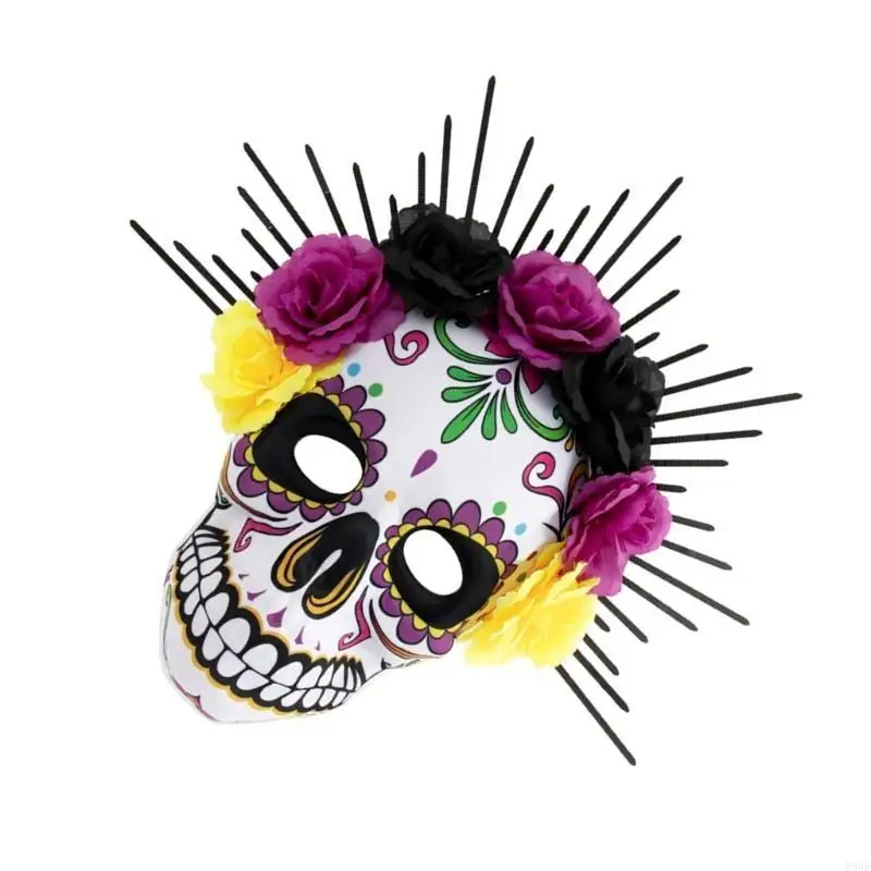 B95F maska ​​na bal maskowy dzień zmarłych maska ​​róża Suger maska ​​szkieletowa na kostiumy na Halloween maska ​​imprezowa dla