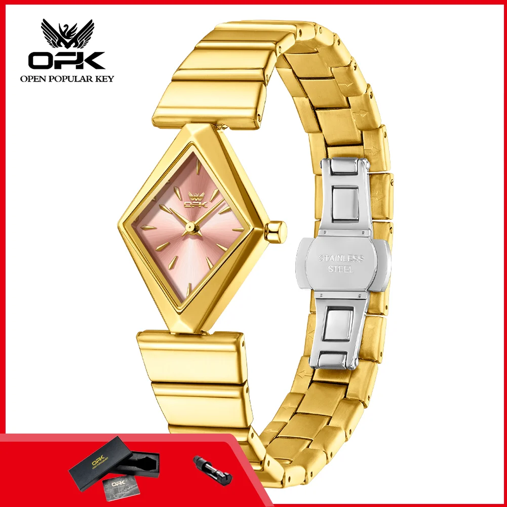 

OPK 6082 Ladies Dress Watches Stainless Steel Bracelet Classic Quartz Watch for Woman Elegant Fashion Waterproof Women's Watches
