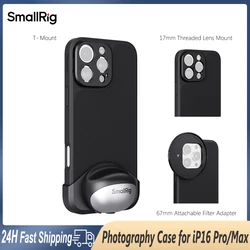 Smallrig FilMov Photography Case Kit with T-mount Lens Backplate 17mm Lens Mount 67mm Filter Adapter for iPhone 16 Pro Max﻿