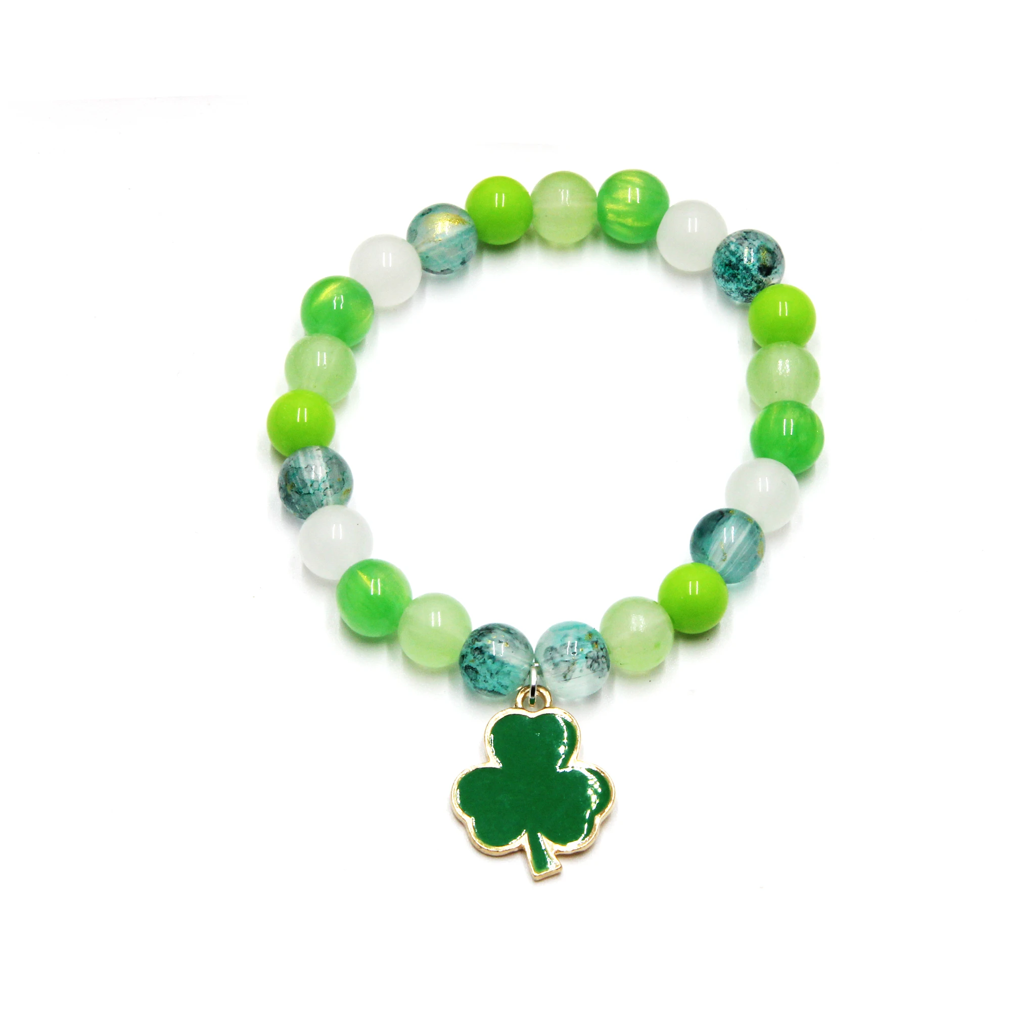 Beaded Clover String Lucky Bracelet with Crystal Fashion Perfect for Everyday St. Patrick's Day Theme Wear