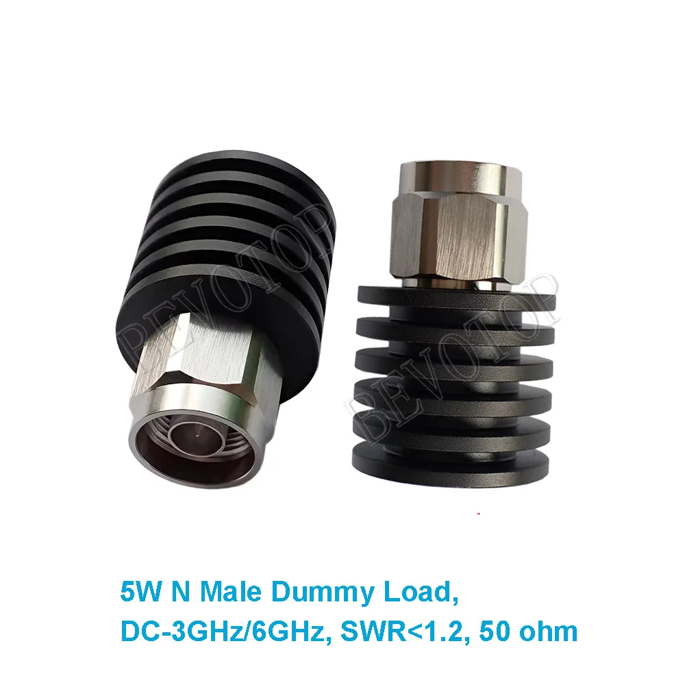 5W N Male Plug RF Coaxial Termination Dummy Load 3GHz 50ohm Nickel Plated RF Accessories BEVOTOP
