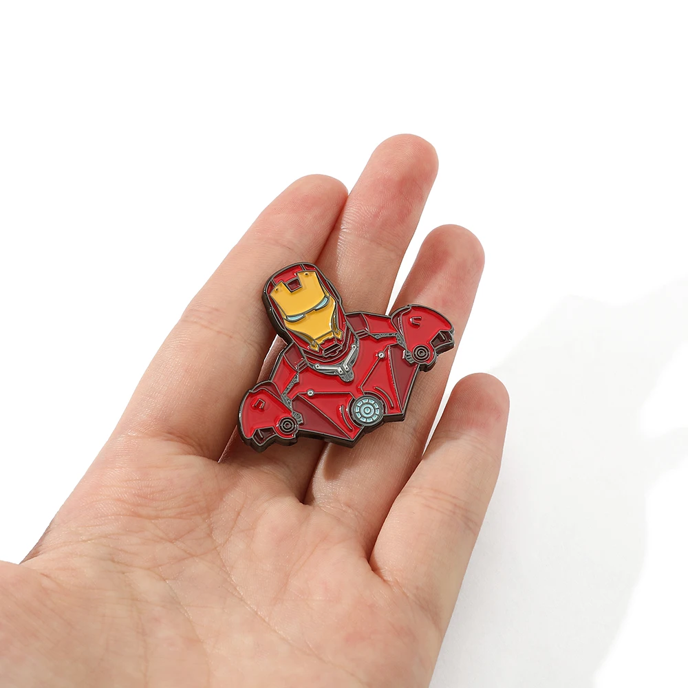 Disney Superhero Iron Man Moon Knight Scarlet Witch Loki Badge Metal Enamel Lapel Pins For Backpack Button Brooches