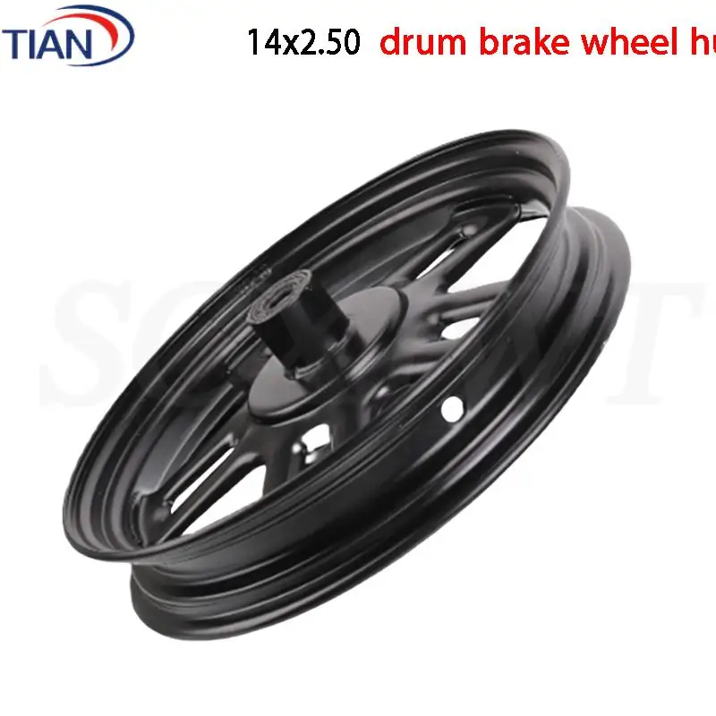 

14 inch front wheel hub with drum brake for electric bicycle tire replacement and upgrade 14x2.50 size