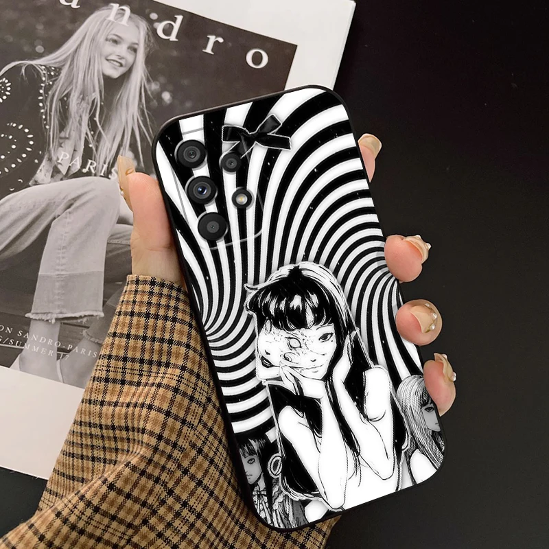 Anime Junji Ito Girl Tomie For Samsung A53 A52 A33 A32 A51 A71 A21S A13 A73 A55 A22 A23 A35 A72 A54 A12 5G Black Soft