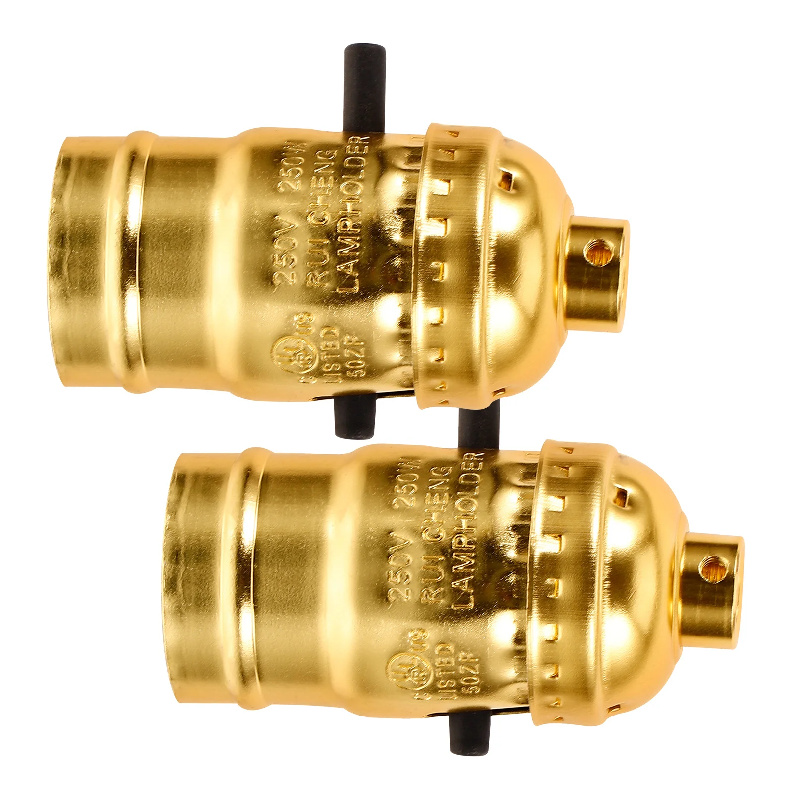 

2pcs E26 Aluminum Shell Twist Switch Lamp Holder Lamp Socket Push Button Socket Lamp Holder lamp parts for repair