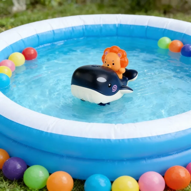 아기용 시계태엽 물 분사 장난감 욕실 목욕 놀이 귀여운 작은 사자 물 분사 장난감 다양한 게임 플레이 그립력 향상