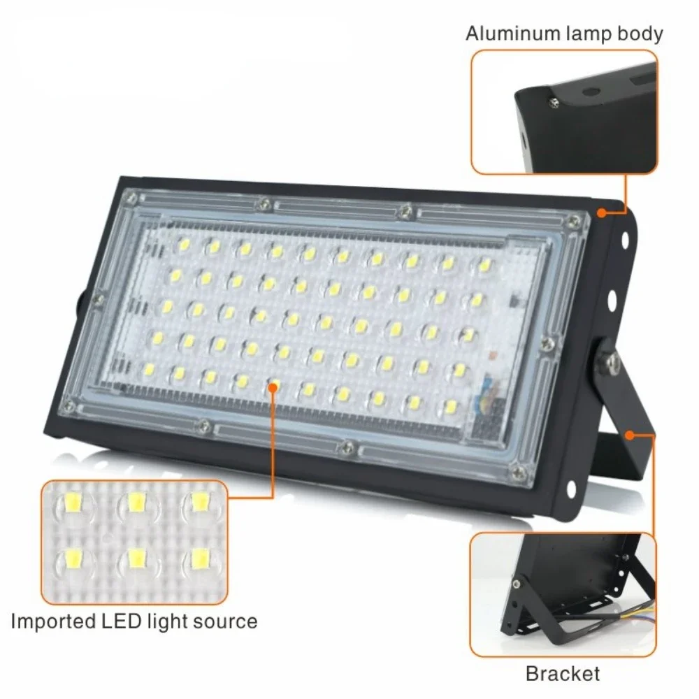 50W Flood Light Outdoor Street Light illuminazione paesaggistica luce di inondazione per esterni IP65 impermeabile AC180V-240V lampada di inondazione